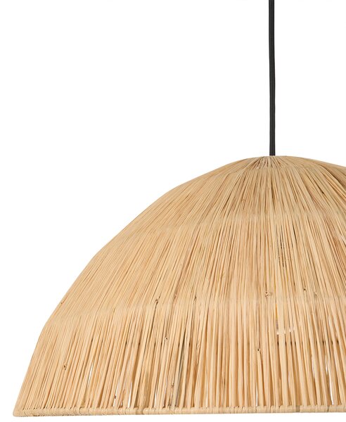 Závesná lampa prírodná slamená pletené tienidlo v tvare kupoly boho japandi štýl obývacia izba jedáleň