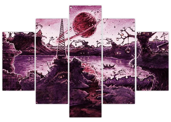 Obraz - Očarovaná dedina (150x105 cm)