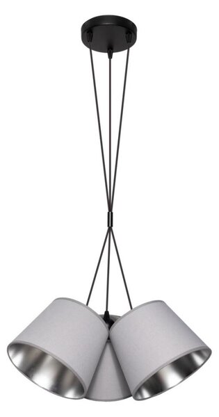 Luster na lanku ZOMA 3xE27/60W/260V šedá/lesklý chróm