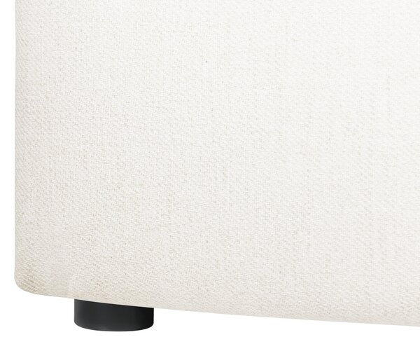 Posteľ s úložným priestorom krémová biela látkové čalúnenie dvojlôžková 140 x 200 cm prešívané čelo