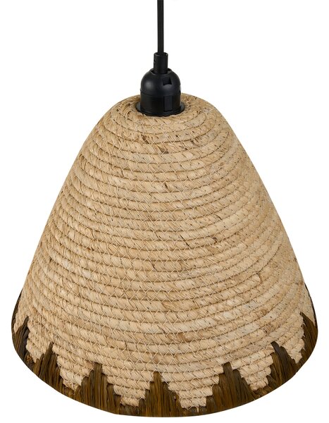 Závesná lampa prírodná šúpolie prútie pletené tienidlo v tvare kupoly boho japandi štýl obývacia izba jedáleň