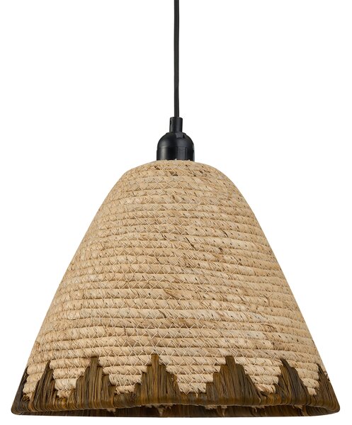 Závesná lampa prírodná šúpolie prútie pletené tienidlo v tvare kupoly boho japandi štýl obývacia izba jedáleň