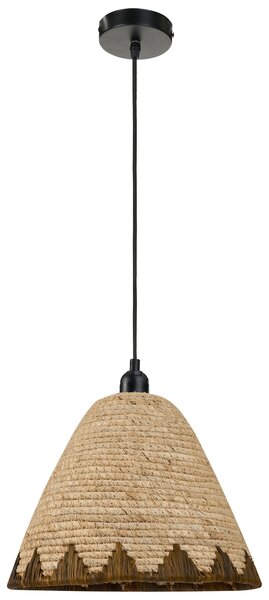 Závesná lampa prírodná šúpolie prútie pletené tienidlo v tvare kupoly boho japandi štýl obývacia izba jedáleň