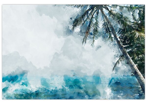 Obraz palmy nad morom (90x60 cm)