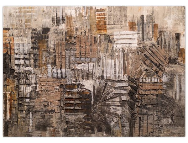 Obraz - Abstrakcia v hnedých tónoch (70x50 cm)