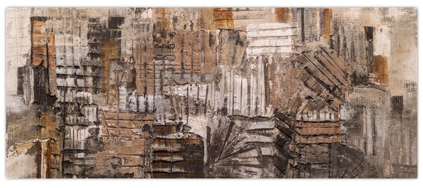 Obraz - Abstrakcia v hnedých tónoch (120x50 cm)