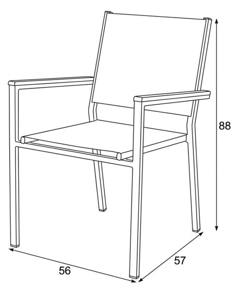 Záhradná stolička sivá AZC-L1303 GREY - drobná chyba z výroby