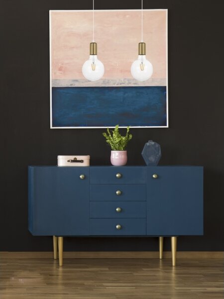 Luster na lanku MIROS 2xE27/60W/230V biela/zlatá