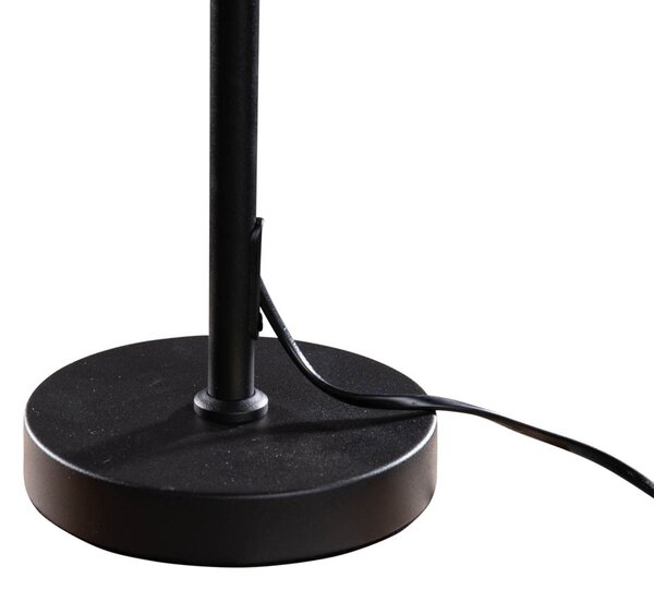 Stolná lampa čierna so zamatovým tienidlom hnedá 35cm - Parte
