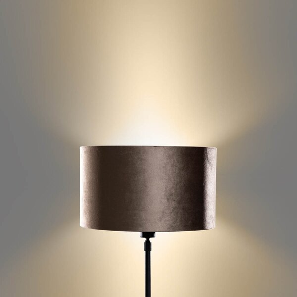 Stolná lampa čierna so zamatovým tienidlom hnedá 35cm - Parte