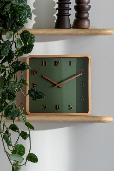 NÁSTENNÉ HODINY tmavozelená 26/26/5.3 cm Karlsson - Hodiny, Online Only