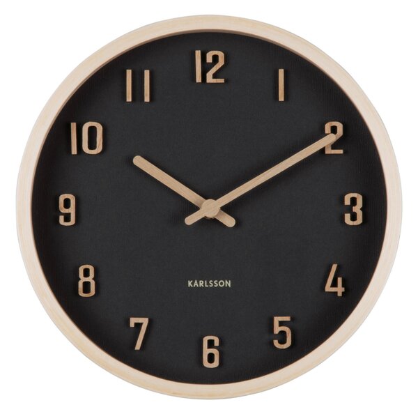 NÁSTENNÉ HODINY čierna 22 cm Karlsson - Hodiny, Online Only