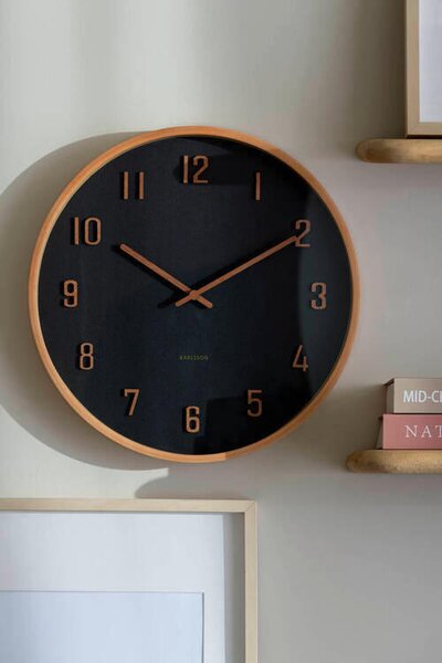 NÁSTENNÉ HODINY čierna 22 cm Karlsson - Hodiny, Online Only