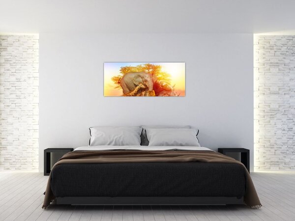 Obraz afrických zvieratiek (120x50 cm)