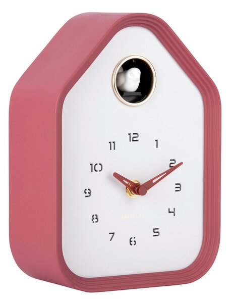NÁSTENNÉ HODINY bordová 14/20/7 cm Karlsson - Hodiny, Online Only