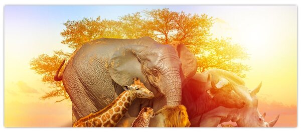 Obraz afrických zvieratiek (120x50 cm)
