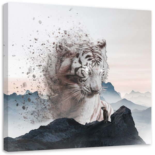 Obraz Rozpad bieleho tigra - Zehem Chong Veľkosť: 40 x 40 cm, Prevedenie: Obraz na plátne