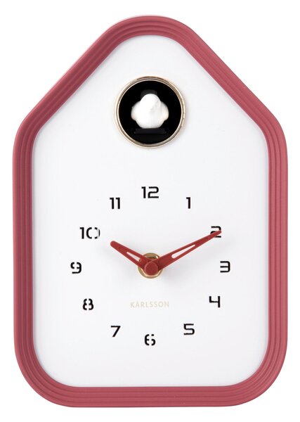 NÁSTENNÉ HODINY bordová 14/20/7 cm Karlsson - Hodiny, Online Only