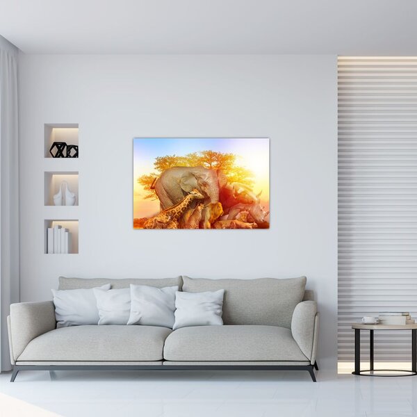 Obraz afrických zvieratiek (90x60 cm)