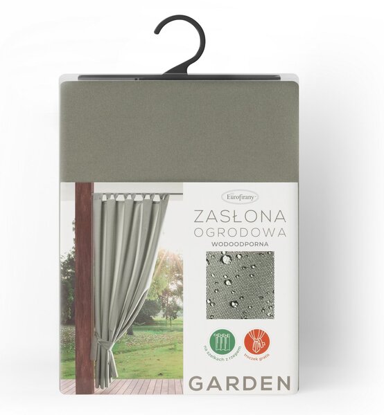 ZÁHRADNÝ VODEODOLNÝ ZÁVES NA PÚTKACH GARDEN 155X240 CM TMAVOBÉŽOVÁ