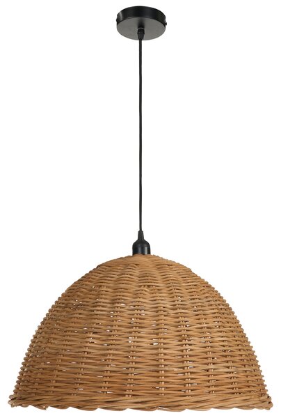 Závesná lampa prírodná ratanová pletené tienidlo v tvare kupoly rustikálny boho japandi štýl obývacia izba jedáleň