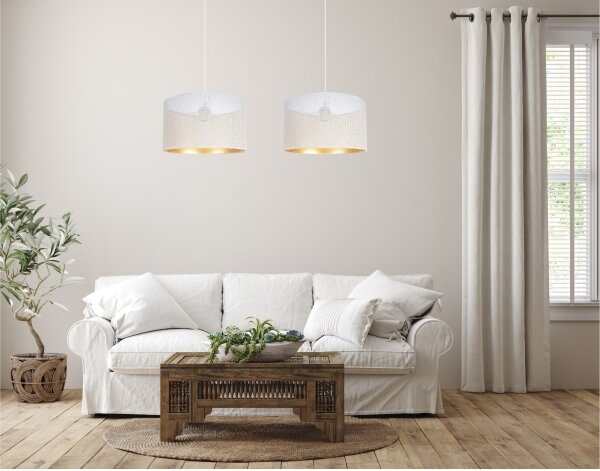 Luster na lanku ALDO 2xE27/60W/230V biela