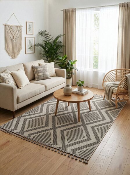 Koberec LINEA 4 BOHO hnedý / svetlobéžový