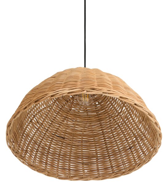 Závesná lampa prírodná ratanová pletené tienidlo v tvare kupoly rustikálny boho japandi štýl obývacia izba jedáleň