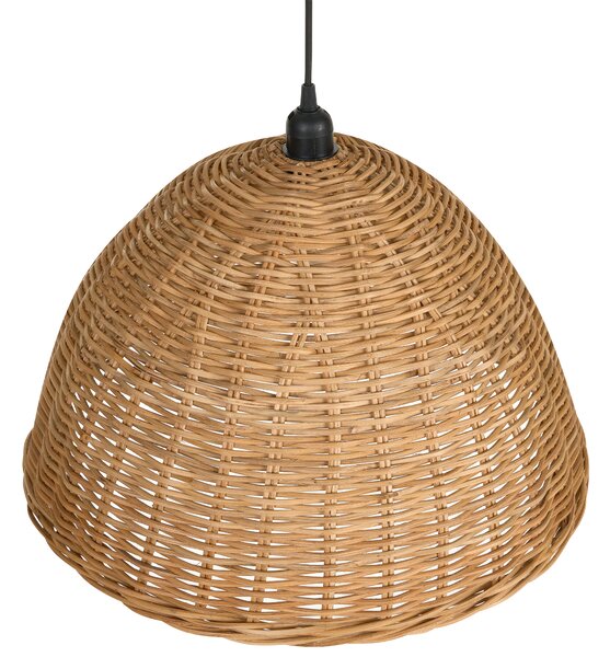 Závesná lampa prírodná ratanová pletené tienidlo v tvare kupoly rustikálny boho japandi štýl obývacia izba jedáleň