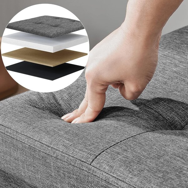 Taburet s úložným priestorom OTTOMAN 110x38 cm, tmavosivý