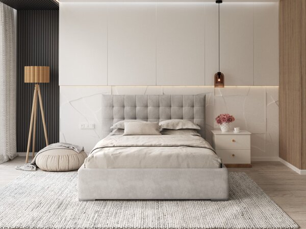 Čalúnená jednolôžková posteľ Lucerna 90x200 - sivá