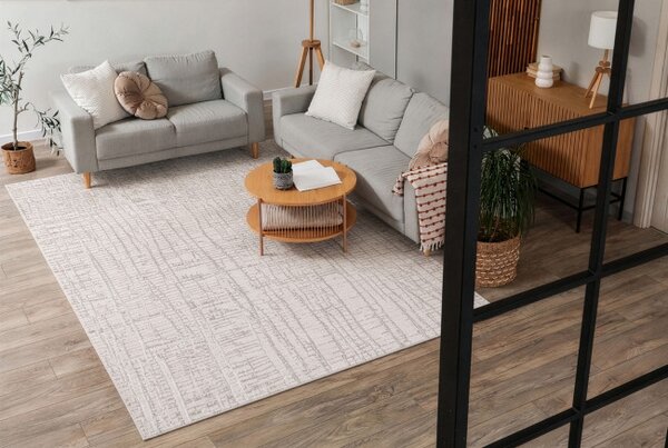 Koberec AURA J2557A krémový / svetlosivý