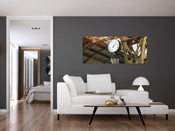 Obraz - Nádražné hodiny (120x50 cm)