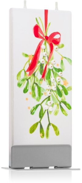 Flatyz Holiday Mistletoe with Red Ribbon dekoratívna sviečka 6x15 cm