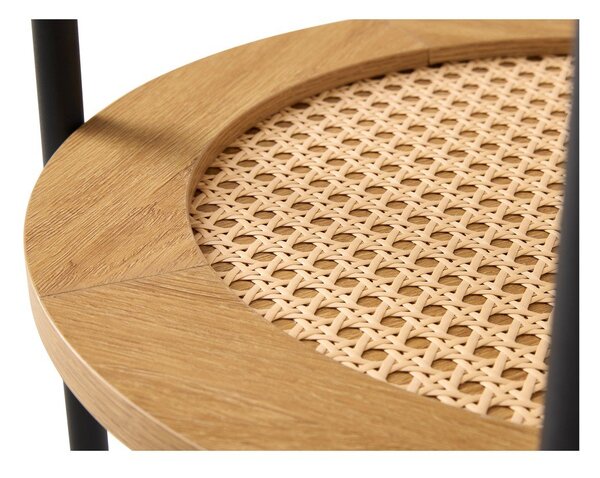Okrúhly odkladací stolík v dekore duba ø 50 cm Pensacola – Unique Furniture
