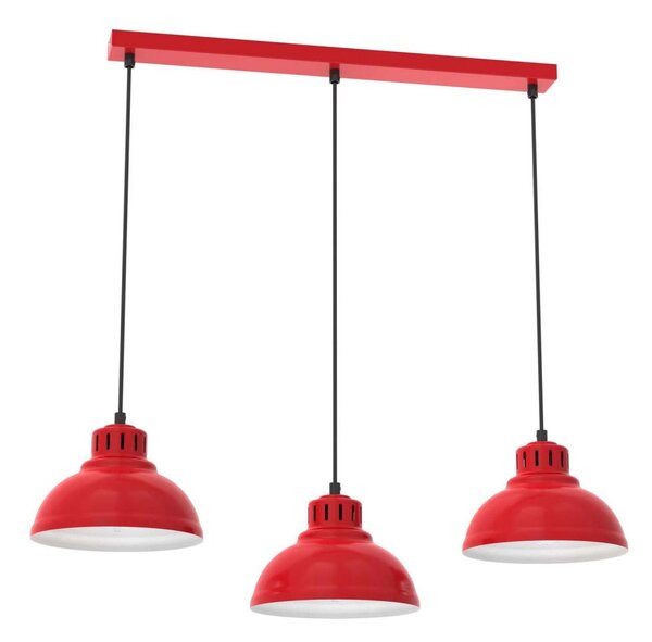 Luster na lanku SVEN 3xE27/15W/230V červená