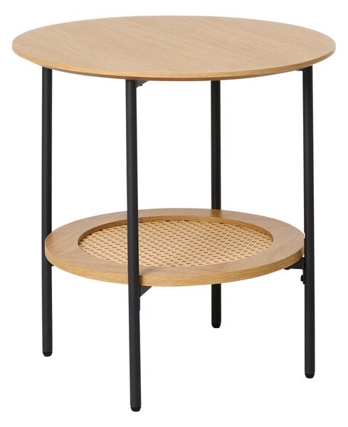 Okrúhly odkladací stolík v dekore duba ø 50 cm Pensacola – Unique Furniture