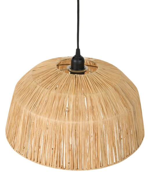 Závesná lampa prírodná slamená pletené tienidlo v tvare kupoly boho japandi štýl obývacia izba jedáleň