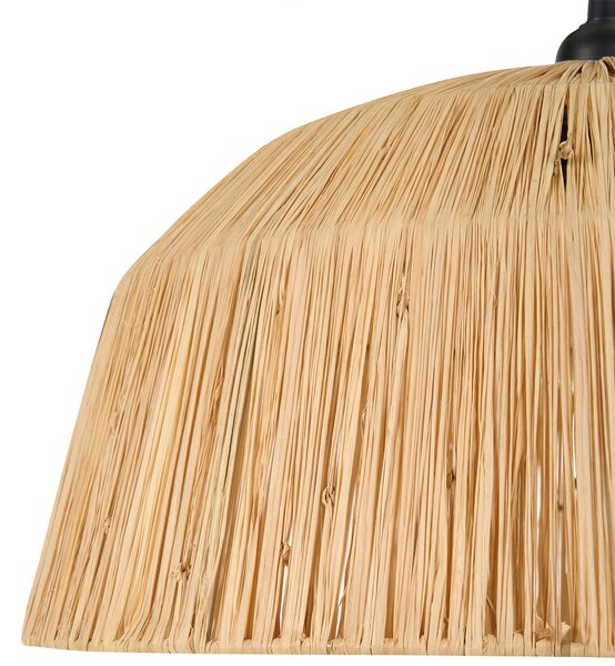 Závesná lampa prírodná slamená pletené tienidlo v tvare kupoly boho japandi štýl obývacia izba jedáleň