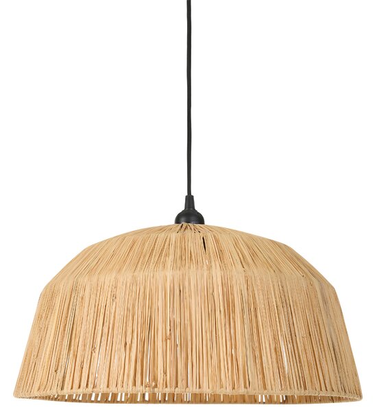 Závesná lampa prírodná slamená pletené tienidlo v tvare kupoly boho japandi štýl obývacia izba jedáleň