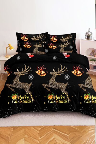 Obliečky z mikrovlákna STARLIT DEER čierne Rozmer obliečky: 70 x 80 cm | 140 x 200 cm