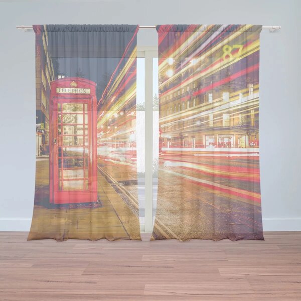 Sablio Záclony Nočný Londýn: 2ks 150x250cm