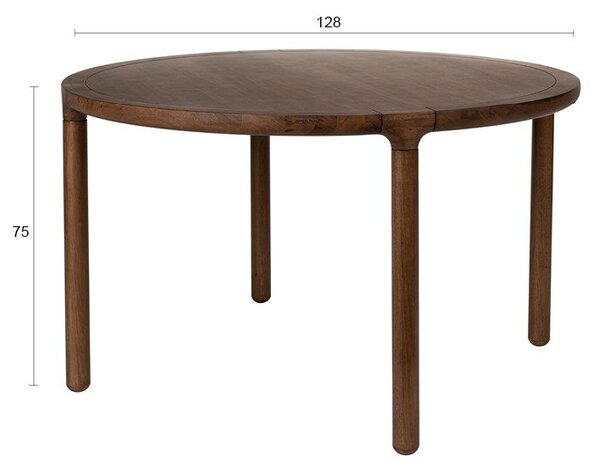 Okrúhly jedálenský stôl v dekore orecha ø 128 cm Storm – Zuiver