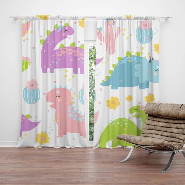 Sablio Záves Dinosaury a kaktusy: 2 ks 140x250 cm