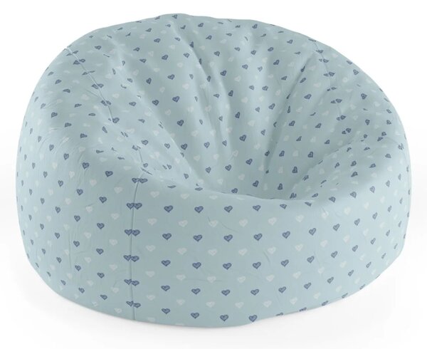 Sablio Sedací vak Cocoon Srdce na modrej - 75 x 45 x 35 cm