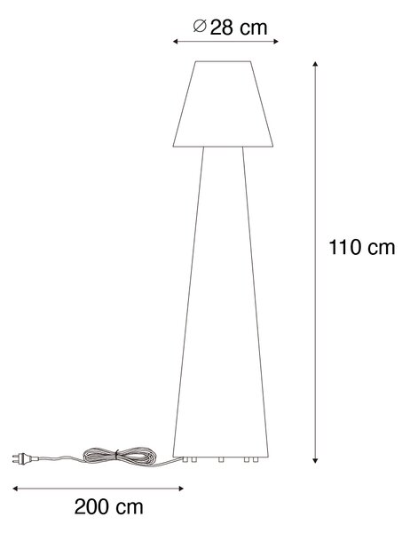 Inteligentná vonkajšia stojaca lampa biela vrátane LED A60 IP44 - Katrijn