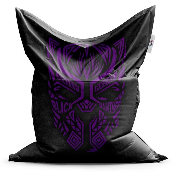 Sablio Sedací vak BLACK PANTHER wakanda forever Fialový - 150x100 cm