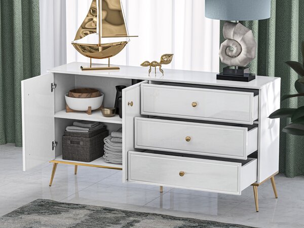 KOMODA BELLINI BIELY VYSOKÝ LESK 160 cm