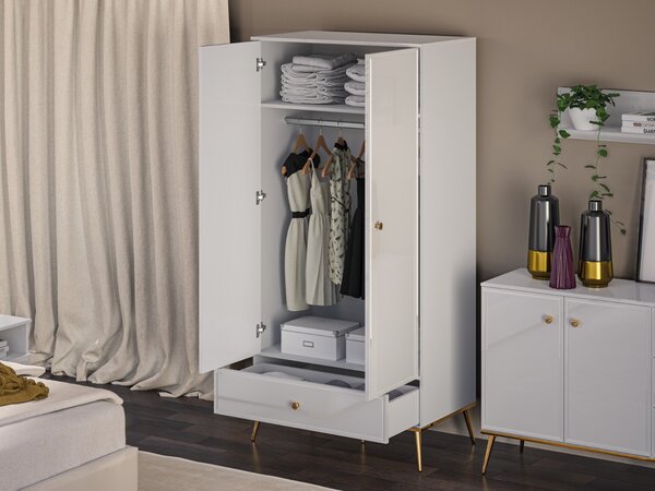 SKRIŇA BELLINI BIELY VYSOKÝ LESK 92 cm