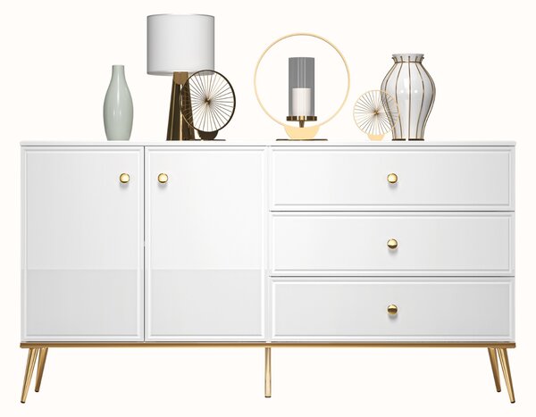 KOMODA BELLINI BIELY VYSOKÝ LESK 160 cm